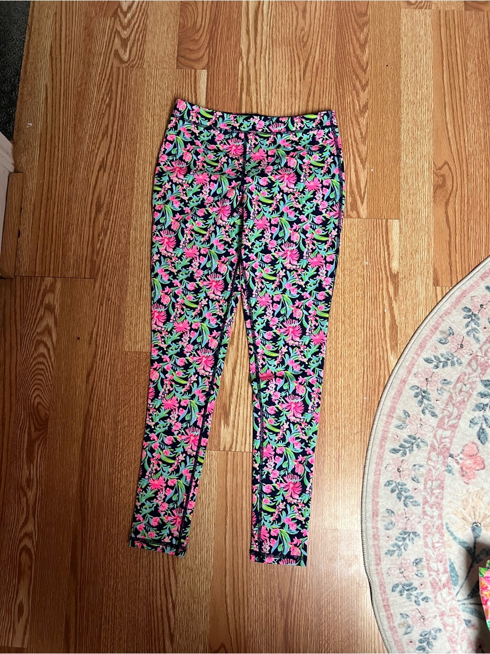 Lilly Pulitzer Pink & Green Floral Leggings